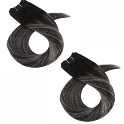 China Wholesale Full Shine Black Balayage Silky Straight Silver Color Hair Weft Wave Extensions for sale