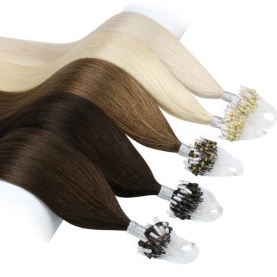 China Supplier Silky Straight Pure Color Full Shine Micro Ring Loop Hair Extensions Micro Remy Wave Ties Hair Extensions for sale