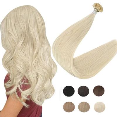 China Best quality U tip keratin extension hair extensions wave full shine factory direct sales real silky straight hair for sale