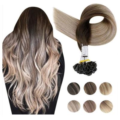 China High Quality Full Wave Remy U Tip Keratin Extension Hair Extensions Various Color Silky Straight Brazilian Hair for sale