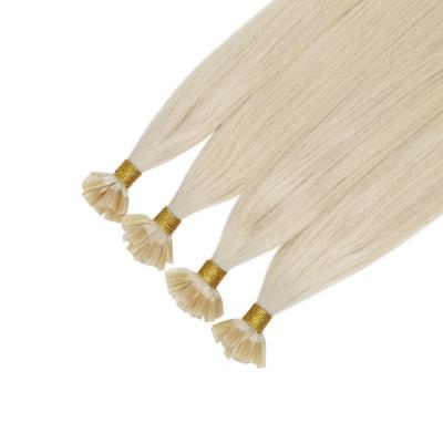 China 100%virgin hair full shine white blonde unprocessed virgin hair natural straight U tip hair extensions for sale