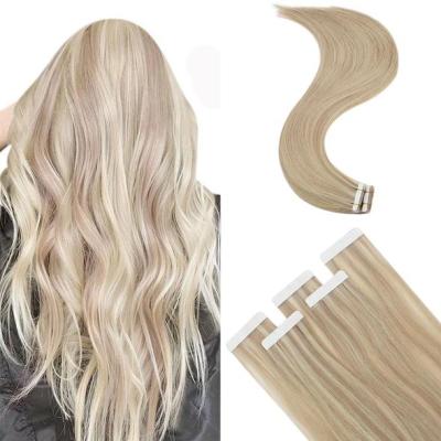 China Silky Straight Wave Full Shine Real Hair Extensions Balayage Color Injection Virgin Hair Tape In Hair Extensions for sale