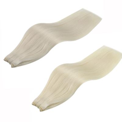 China Blonde Color Virgin Hair Silky Straight Full Wave Shine Bundle Machine Hair Weft Extension for sale