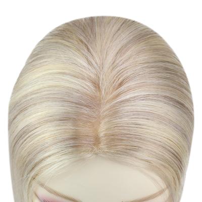 China Softest Shine Brazilian Hair Topper For Women #18/613 Full Highlight Topper Hair Silk Base Blonde 13*13cm for sale