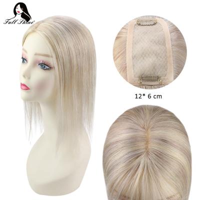 China Softest Full Shine Factory Direct 12*6cm Blonde Topper Brazilian Hair Toppers #18/613 Highlight For Women for sale