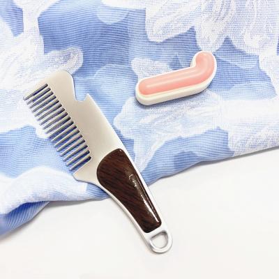 China Portable & Multi-use Portable Zinc Alloy Shaving Brush Beer Bottle Opener Small Shaving Beard Sweeps Hairdressing Comb for sale