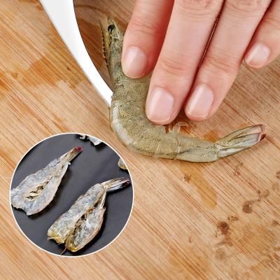 China Viable Hot Sale Stainless Steel Kitchen Seafood Tools Shrimp Removal Wire Shrimp Peeling Knife With Wooden Handle for sale