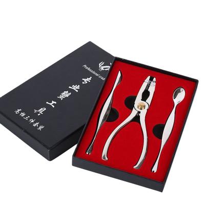 China Viable Professional Kitchen Crab Tool 3 Pcs Seafood Cookies Clamp Lobster Claws With Gift Box for sale