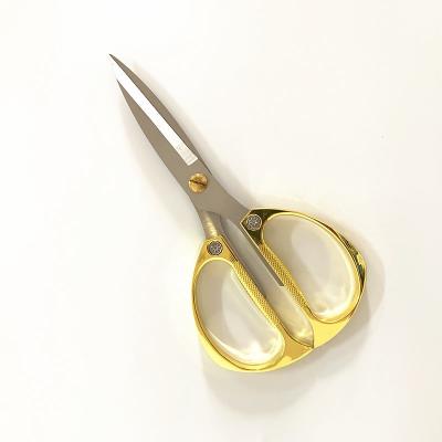 China Ktichen Cutting Home Outdoor Logo Customized Professional Fish Shear Cutting Metal Kitchen Scissors With Gold Plating Handle for sale