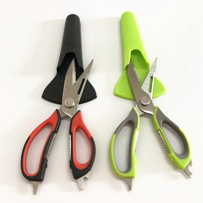 China Kithchen Multifunctional Scissors 8-in-1 Multifunctional Utensils Shears Kitchen Chicken Bone Scissors with Magnetic Holder for sale