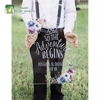 China Factory Directly Eco - Friendly Custom Acrylic Sign Board Wedding Decoration for sale