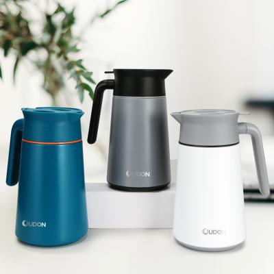 China High Quality Viable Stainless Steel Metal Coffee Flask Thermos Vacuum Jug Coffee Carafe With Tea Filter for sale