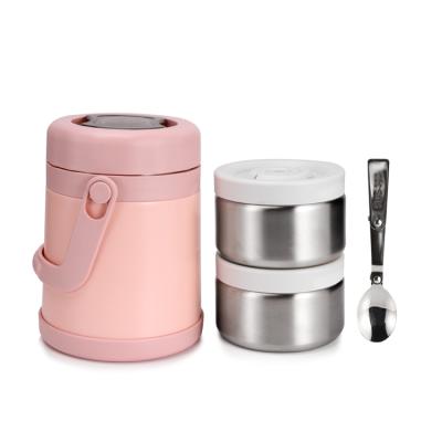 China Sustainable Hot And Cold Thermal Food Jars Bento Boxes With Double Wall Insulation Stainless Steel Bowls for sale