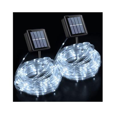 China PVC Factory Newcomer Customize PVC Outdoor Party White Solar Rope Lights for sale