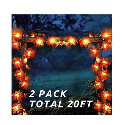 China Latest Hot Sale Excellent Quality Plastic Holiday Plastic Thanksgiving Led Maple Leaves Lights for sale