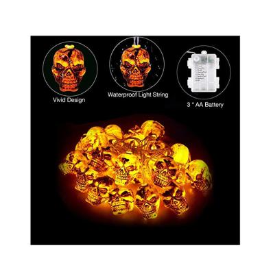 China New Excellent Quality Fashionable Plastic 22x13.5x13.5cm Halloween Plastic Skull Orange Lights for sale