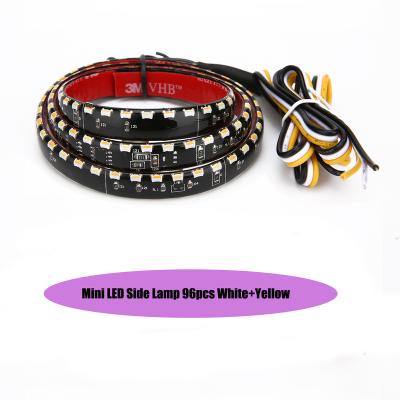 China Silicon+PCB 2PCS Mini LED Side Lamp Flash DRL Yellow Led Light Mirror Led Strip for All Car for sale