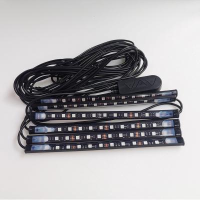 China motorcycle lights 6PCS LED set multicolor RGB motorcycle led lights kit with remote HR-1TO6-60 for sale