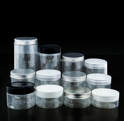 China Plastic storage 30ml 50ml 100ml 120ml 200ml 250ml 500ml pet jar container with plastic lid for sale