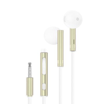 China New Fashion Design In-Ear Half Stereo 3.5mm Jack Metal Wire-Control Earphone for sale