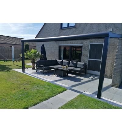 China Easily Assembled Aluminum Pergola From The Netherlands With Glass Sliding Door System for sale