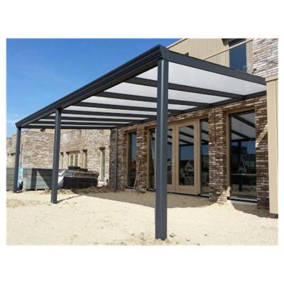 China Easily Assembled Aluminum Porch Pergola With Glass Roof Canopy for sale