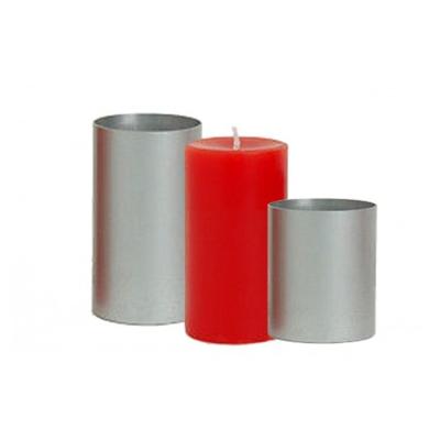 China Handmade Candle Aluminum Metal Round Pillar Candle Molds For Candle Making for sale