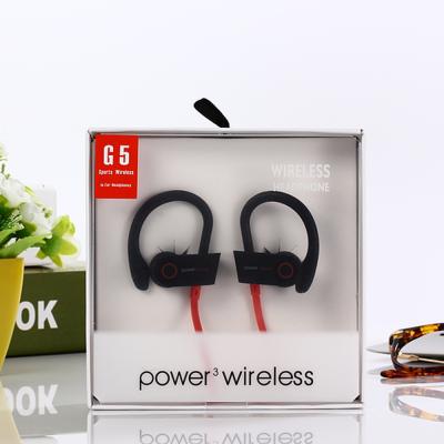 China Ear Hook G5 Wireless Earphone Red Black Wireless Waterproof Headset IPX7 Waterproof for sale