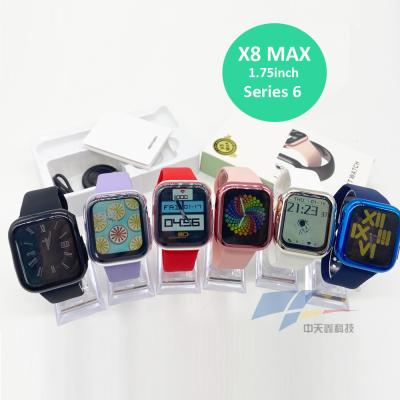 China 2021 Newest Touch Screen Series 6 Smart Watch Max X8 Touch Screen 1.75inch Max Smartwatch X8 for sale