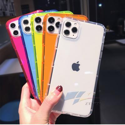 China 2020 New TPU Shockproof Fluorescent Neon Bumper Phone Case Back Cover For Pro 12 Max iPhone X XR 11 Case for sale