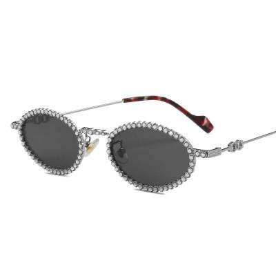 China Fashion Sunglasses New Arrival Shape Trendy Luxury Oval Design Y2K Glass Small Frame Women Sunglasses 2022 for sale