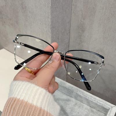 China 10 Years Experience Cat Eye Metal Professional Factory High Quality Metal Eyesight Anti Blue Light Computer Glasses Men Women for sale