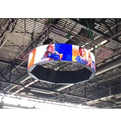 China Indoor Circle TV Screen Curved Cylinder Flexible Led Porcelain Advertising Led Screen Video Display for sale