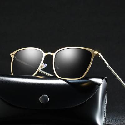 China Polarized Driver Polarized Sunglasses For Designer Square Metal Sunglasses Fashionable Frontier Male Lenses Driving Night Vision for sale