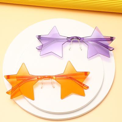 China Fashion Sun Glasses Ocean Color Frameless Personality Prom Sunglasses Candy Color One Color Mirror Lens for sale