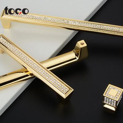 China toco modern Diamond Crystal glass Door Handle Luxury Wardrobe Cabinet Furniture Handles en venta