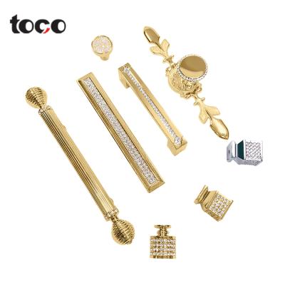 China toco black brass stainless steel invisible handle pulls crystal vintage recessed furniture drawer handle à venda