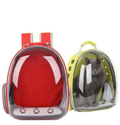 China 2021 Design Breathable Fashionable Transparent Dogs Cats Travel Outside Carrier Bag Breathable Pet Backpack for sale