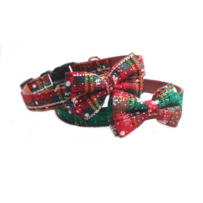 China High Quality Personalized Bow Tie Pet Collars And Leashes Halloween Pet Dog Collar Christmas Dog Collar for sale