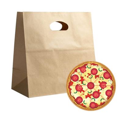 China Wide Base Recycled FSC Materials Take Away To Craft Kraft Shopping To Go Brown Paper Bag With Your Own Logo Die Cut Handle For Fast Food Delivery for sale