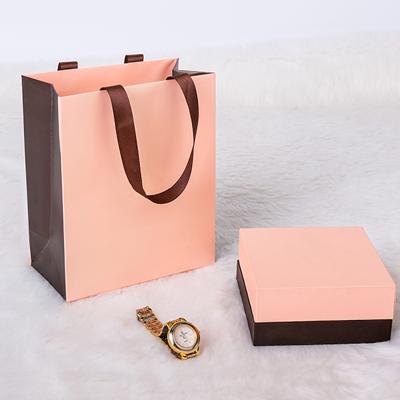 China Luxury Reused Materials Logo Medium Famous Brand Custom Black Rose Jewelry Gifts Packaging Paper Bags And Boxes Sets For Jewelry Store for sale