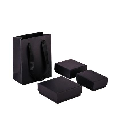 China Fashion High-end Fancy Materials Luxury Jewelry Beauty Boutique Square Recycled Black Lid Gift Packaging Paper Packaging Bottom Box for sale