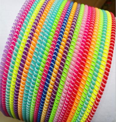 China Washable Gradient 50cm Mobile Rainbow Fashion Earphone Cable Spiral Cable Rope Protector With Mixed Colors for sale