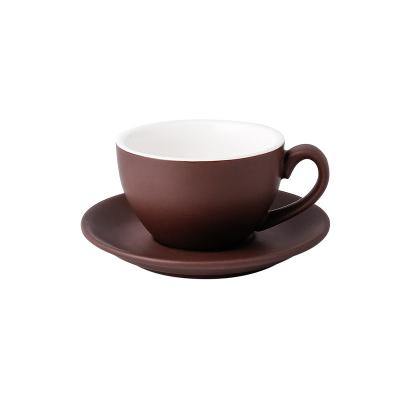 China Viable Custom Logo Coffee Cappuccino Espresso Ceramic Latte Mug With Saucer for sale