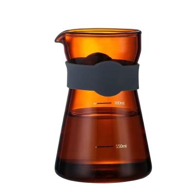 China Viable Wholesales of Colored Glass Coffee Pot Sharing Pot Filter Cup Hand Coffee Pot for sale