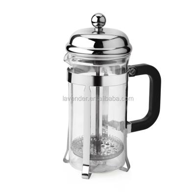 China Sustainable Factory Price Coffee Tea Tools Type Press Coffee Maker Stainless Steel French Press Glass Coffee Pot for sale