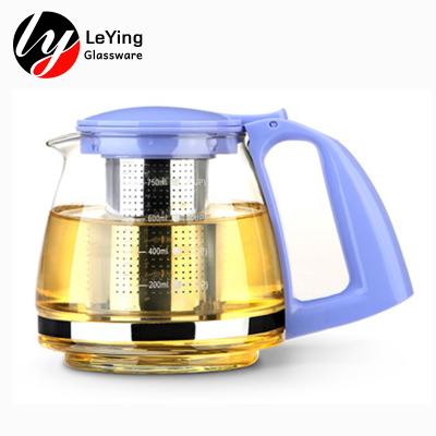 China Viable Factory Cheap Price Heat Resistant Glass Teapots / Teapots With Infuser for sale