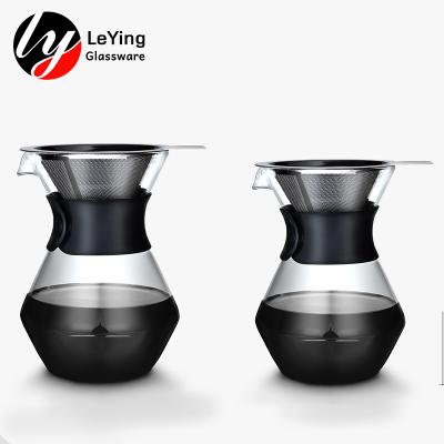 China Sustainable Design Mini Pour Over Nice Portable Camping Manual Cold Brew Glass Coffee Maker for sale