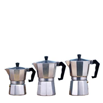 China Viable Hot Sale Original Silver Color Espresso Coffee Maker Mocha Aluminum Paint Pot for sale