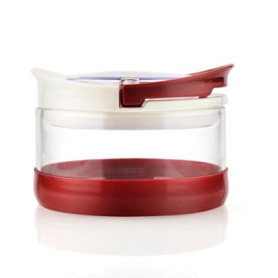 China Sustainable 900ML 1500ML 2100ML With Scale Clear Glass Jar With Red PP Lid for sale